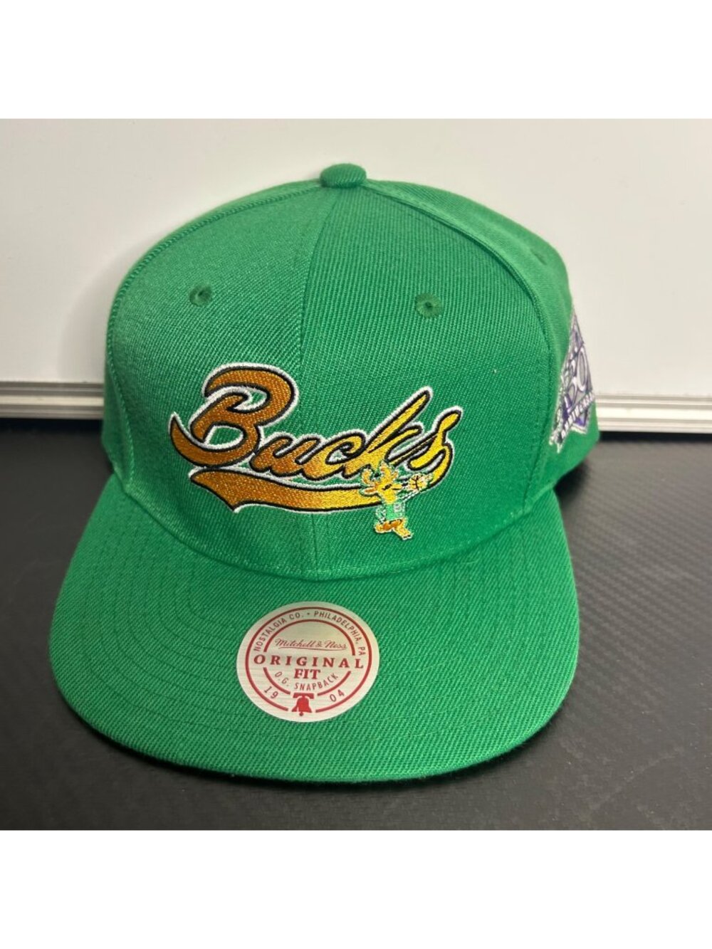 Mitchell & Ness Milwaukee Bucks 30th Anniversary Green Snapback Hat OSFA